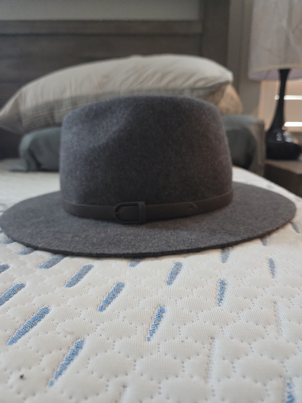 Gray Wool Fedora Hat for Women